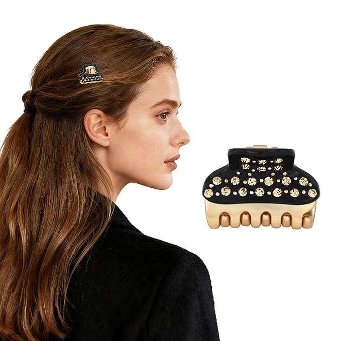 2026 Premium Durable Hair Claw Clip for Women, Original Italian Designed Strong Grip Hair Clips for Normal Fine Thin Hair, No Slip Jaw Clips with Gift Box for Christmas Birthday Girls, 1.2 Inch Black