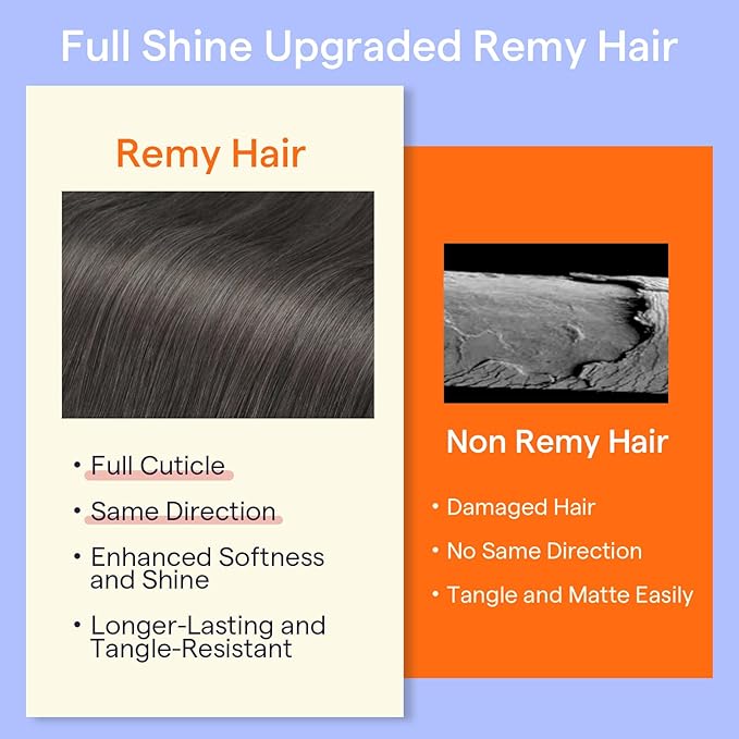 Full Shine Invisible Clip in Hair Extensions Human Hair Soft Black Real Human Hair Extensions Clip ins 12 Inch 95 G 7 Pcs