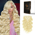 Clip in Hair Extensions Real Human Hair Body Wave 613 Bleach Blonde Clip in 100% Brazilian Remy Human Hair Extensions 8pcs Per Set with 18 Clips Double Weft 22 Inch 110g/3.6oz