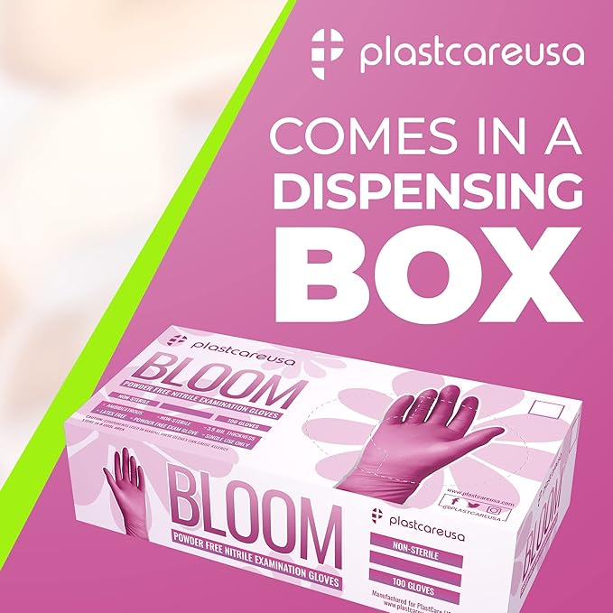 100 Nitrile Exam Gloves 3.5 Mil - Latex & Powder Free, Disposable Non-Sterile Protective Gloves By PlastCare