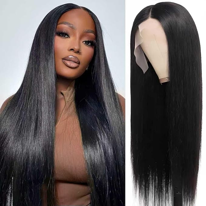 13X6 Lace Front Wigs human hair, 100% Real Human Hair,[More 1 Year Life,210-310g], Straight Wigs Human Hair Pre Plucked Glueless Wigs Human Hair for Women (24Inch)
