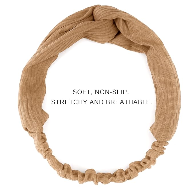 Elastic Knotted Headbands for Women Cloth Head Hair Bands for Women's Hair Non Slip Boho Wrap Twisted Hair Accessories