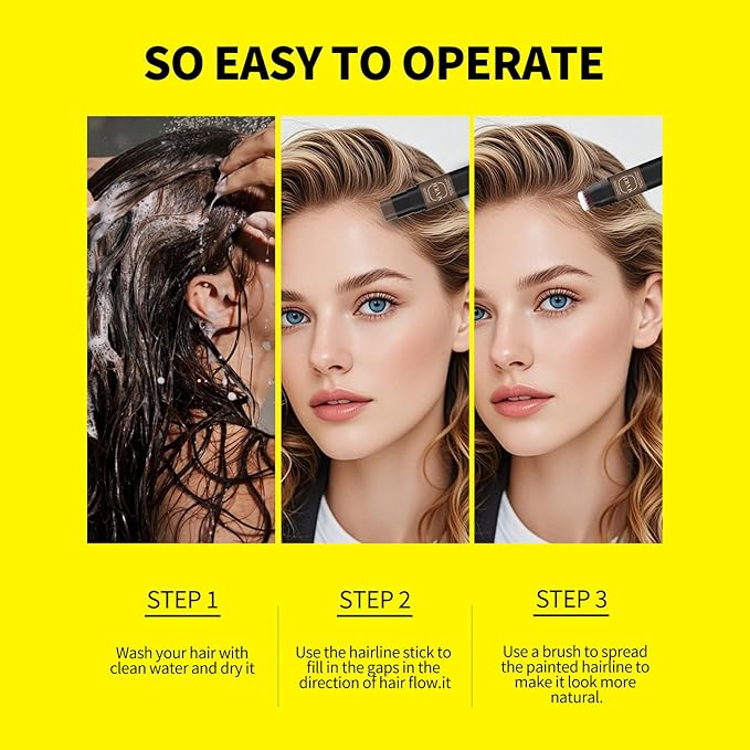 SEVICH Dual-Ended Root Touch Up Stick - Waterproof Hairline Enhancer for Sparse Hairlines & Gray Coverage, Non-Sticky Scalp Concealer with Beeswax, Instant Volume & Natural Look (Brown)