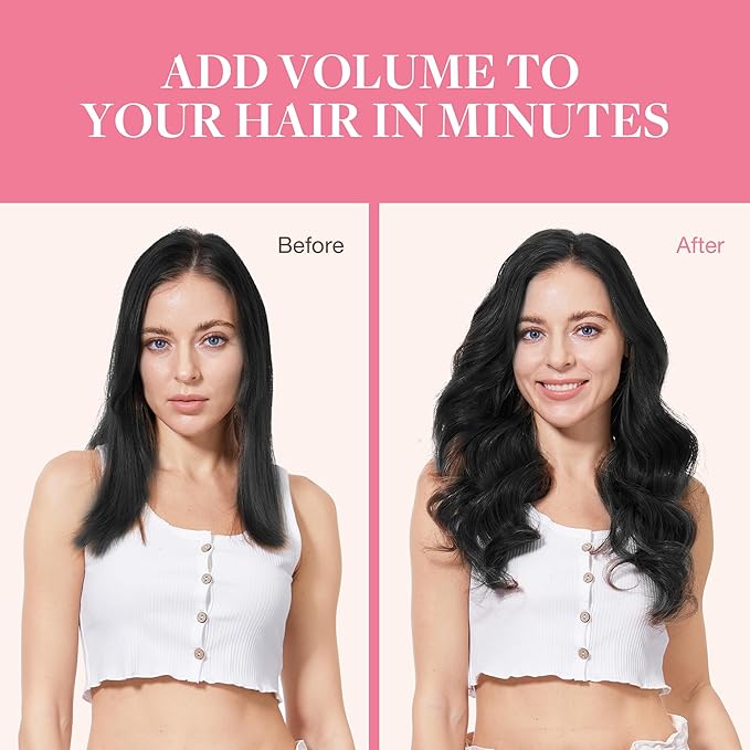 GOO GOO Clip in Hair Extensions Real Human Hair, Remy Human Hair Extensions Clip ins for Women, Natural Human Hair, 18inch 130g 7Pcs, 1 Jet black