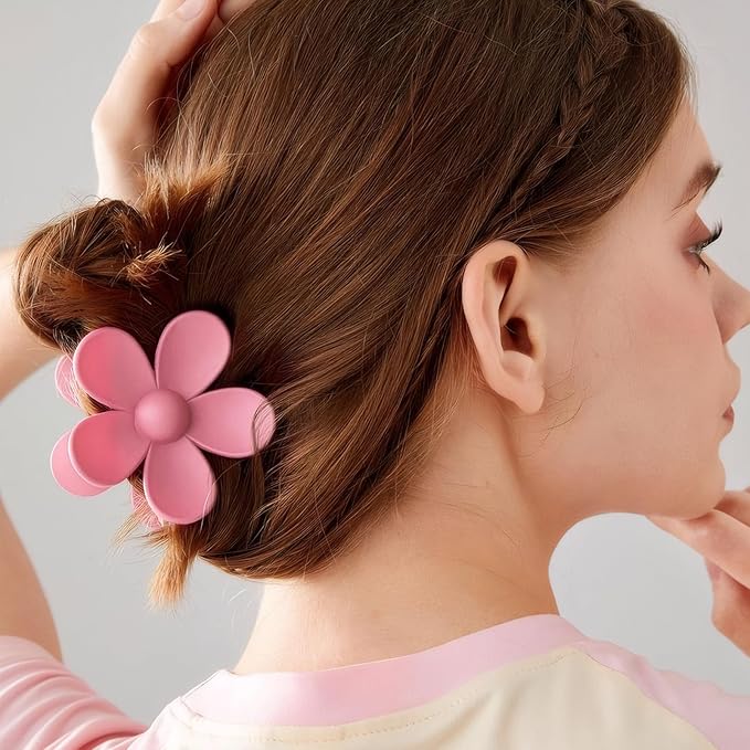 12 Pcs Claw Clips, Multi-Shapes Hair Clips for Women Girls, Non-Slip Large Jaw Claw Clips for Thick Thin Curly Hair Accessories (Light Pink)