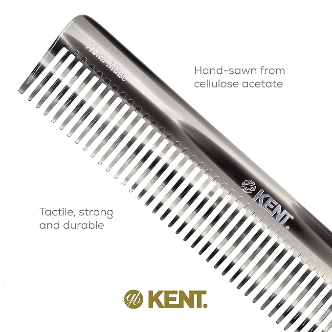 Kent 92T Black Graphite Wide Tooth Women’s Detangler Comb for Curly, Wavy, and Thick Hair – Ideal for Use on Wet Hair – Gentle, Shower Comb for – Anti-Static, Smooth - Styling Tool by Kent