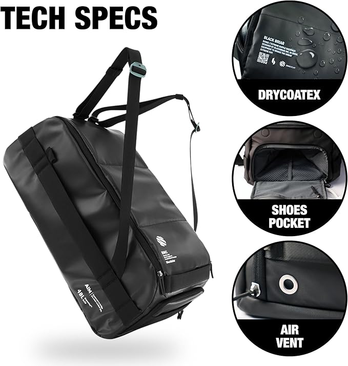 Blackbriar Range Duffel 30L Cactus Grey, Convertible Backpack with Patented Magnetic Access, Modular S-Partition, Dual Shoe Garage | Waterproof Drycoatex™ for Tactical, Travel, Gym