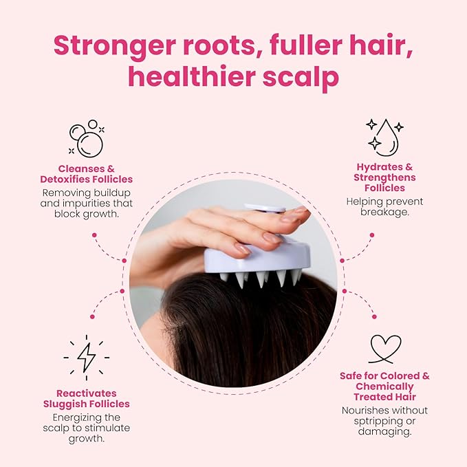 Trybello Hair Growth Shampoo | Natural Hair Thickening & Scalp Detox | Sulfate Free, Vegan, Anti-Hair Fall Formula | Caffeine, Aloe Vera, Turmeric, Urucum Extract | For All Hair Types