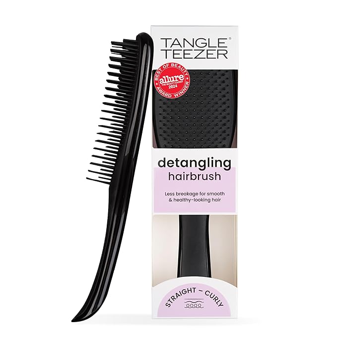 Tangle Teezer Ultimate Detangler Brush for Wet & Dry Hair, Eliminates Knots & Reduces Breakage for All Hair Types, Liquorice Black