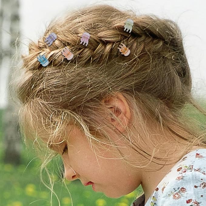 50 PCS Mini Hair Claw Clips， Bangs Strong Grip Multifunction Clamp Clips. (Glitter)