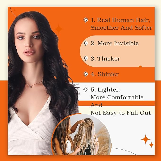 Full Shine Tape ins Human Hair Extensions 22Inch Black Remy Hair Extension Real Human Hair Seamless Skin Weft for Long Extension 20Pcs 50G Tape in Double Sided Tapes for Wedding Add Length