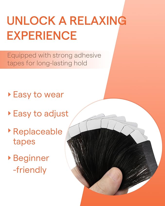 Sunny Hair Tape in Hair Extensions Real Human Hair Invisible Remy Hair Extensions Tape ins for Women Ombre Natural Black Root to Sliver Grey 20 inch 25G