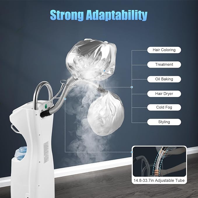 650W Professional Salon Hair Steamer Rolling Stand, Hair Color Processor with Display Screen, Suitable for Beauty Salons, Hair Salons, and Home Use