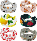 6 Pcs Stretchy Headbands for Women, Absorbed Sport Headband Soft Twist Knotted Headbands for Daily Life Yoga Workout, Dogs Collection Multi Animal