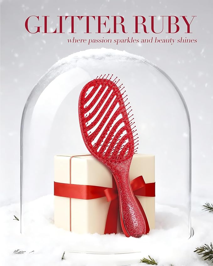Christmas Gift for Women, Stocking Stuffers for Teen Girls, AIMIKE Painless Detangler Hair Brush w/Soft Bristles, Extra Gentle Wet & Dry Brush for Fine or Sensitive Hair, Ideal Holiday Presents