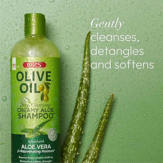 ORS Olive Oil Moisture Restore Creamy Aloe Shampoo Infused with Aleo Vera 12.5 Ounce (Pack of 2)