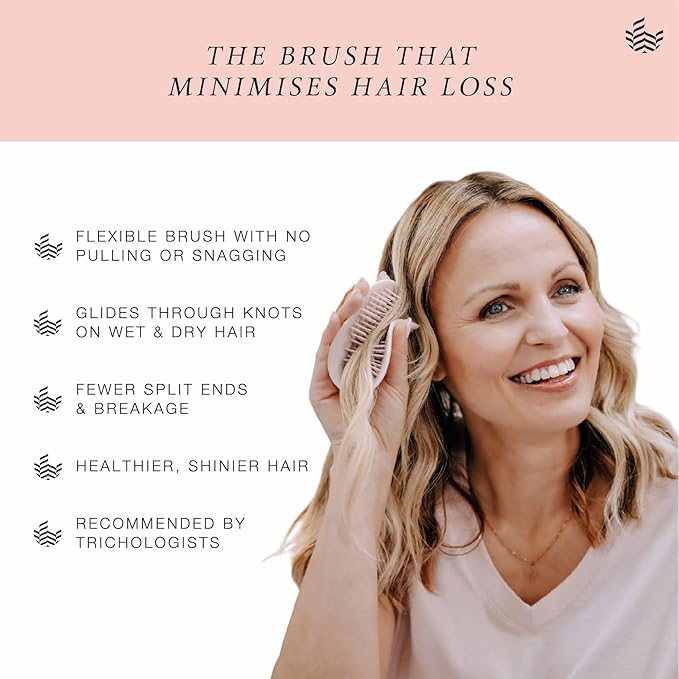 Manta Original Anti-Breakage Hairbrush – Gentle Detangling Brush for Wet & Dry Hair, Flexible Hairbrush for All Types, Healthy Hair Care for Women & Men, White