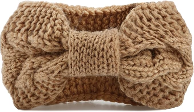DRESHOW Knit Crochet Headband for Women Ear Warmer Soft Turban Stretch Warmer Headbands Winter Fashion Head Wrap