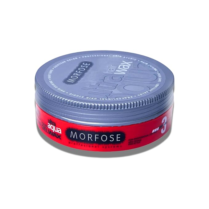 Morfose Ultra Aqua Hair Gel Wax with Shiny and Strong Flexible 3 Hold, Manage Flyaways, Braids, and Curls, Hair Styling for Women and Men, Strawberry Scent, 5.92 Fl. Oz, (ultra aqua)