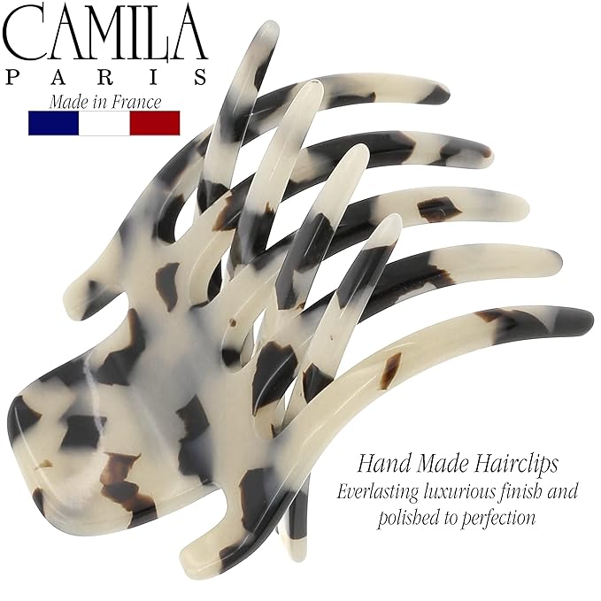 Camila Paris CP3476 French Hair Clip for Women, Hand-Made Hair Side Clips, 2 Inch Girls Hair Claw Clips Jaw Fashion Durable Styling Hair Accessories for Women, Strong Hold No Slip Grip, Made in France