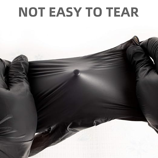 Disposable Medical Black Vinyl Exam Gloves Industrial Gloves - Latex-Free & Powder-Free 100PCS (BK-Medium)