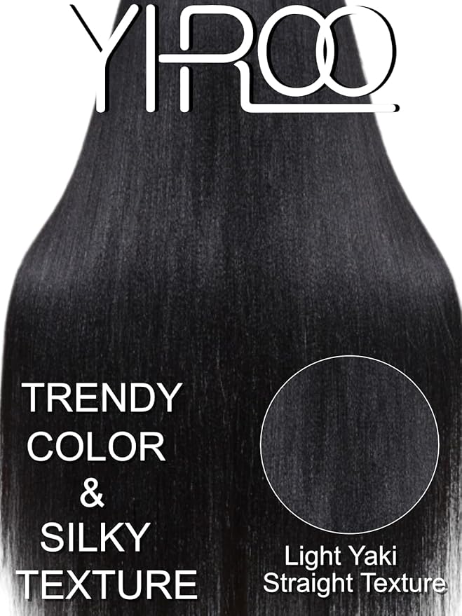 YIROO V Part Wig Yaki Straight Human Hair Wigs for Black Women Upgrade Upart Wig No Leave Out 12A Glueless Kinky Straight V Shape Clip in Half Wig No Glue No Sew Beginner Friendly 180% Density 22 Inch
