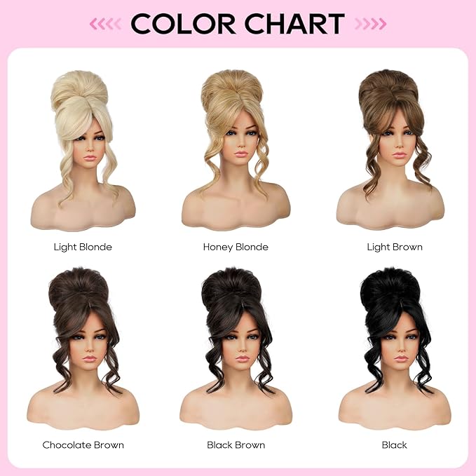 REECHO Messy Bun Hair Piece with Bangs – 2-in-1 Drawstring Ponytail Extension Updo Wig & Hair Topper with Long Side Bangs, Natural-Looking Hair Bun Hairpieces for Women - Light Brown