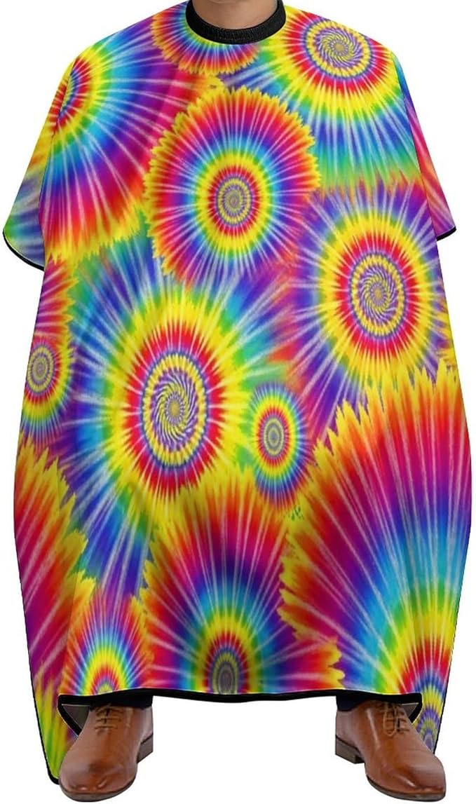 Unisex Unique Tie Dye Art Hair Styling Cape, Lightweight Salon Cape Apron for Home Stylists, Haircut Tools