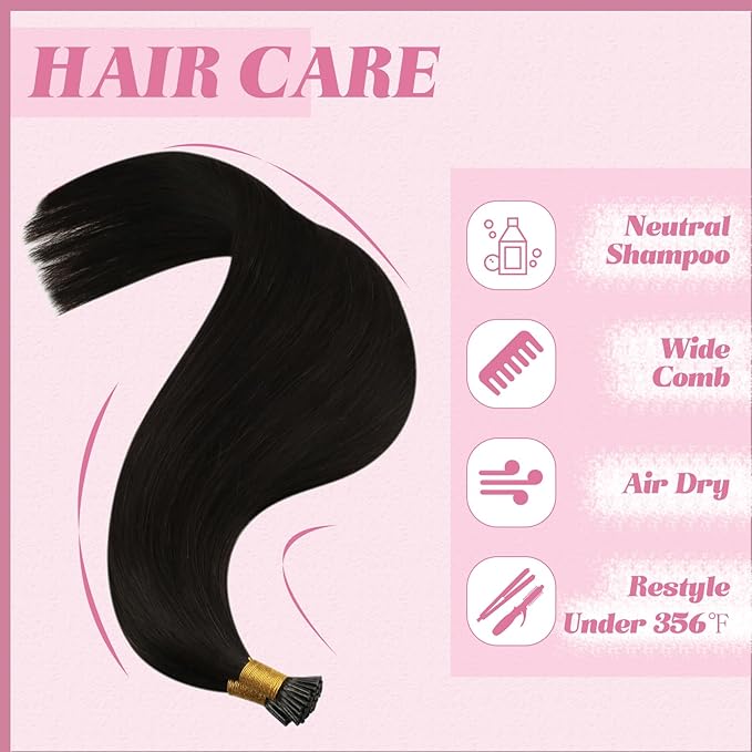 YoungSee I Tip Extensions Brown Itip Human Hair Extensions Dark Brown 14 Inch I Tips Hair Extension Real Human Hair Dark Brown Short Itip Hair Extension for Short Hair Tip Extension 80s 50g