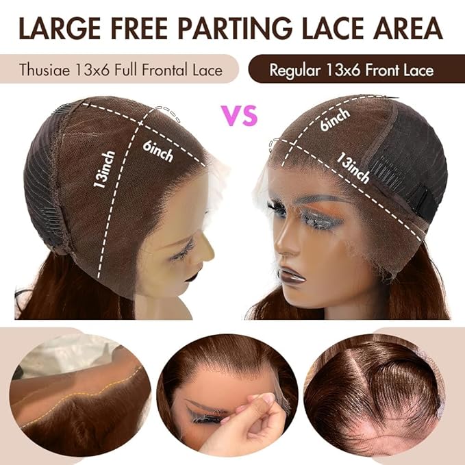 250% Density SKINLIKE Real HD Lace Wig, 13x6 Full Frontal 0.10mm Ultra-thin HD Lace Front Wigs Human Hair Pre-Plucked Bleached Knots Invisible Lace Chocolate Brown Deep Wave Human Hair Wigs 26 Inch