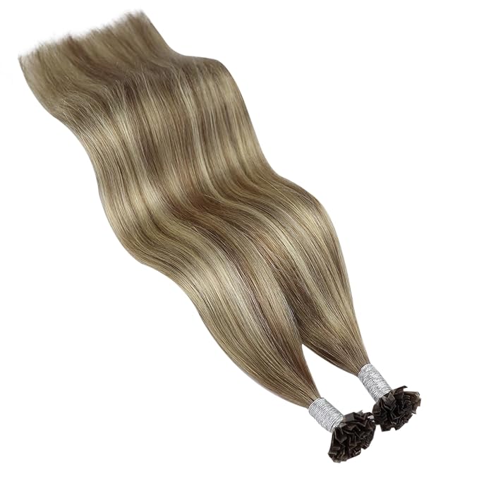 YoungSee K Tip Hair Extensions Real Human Hair Ombre Light Brown Balayage Blonde Ktip Real Hair Extensions Human Hair 24In 1G/S 50G