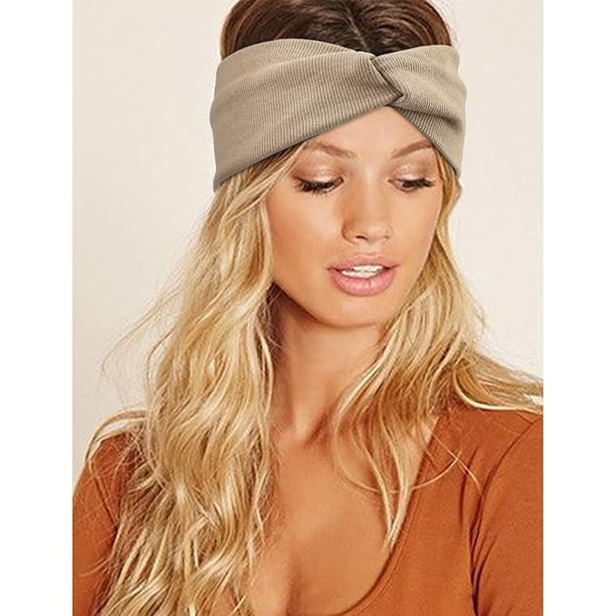 Elastic Knotted Headbands for Women Criss Cross Head Bands for Women's Hair Non Slip Boho Wrap Twisted Hair Accessories