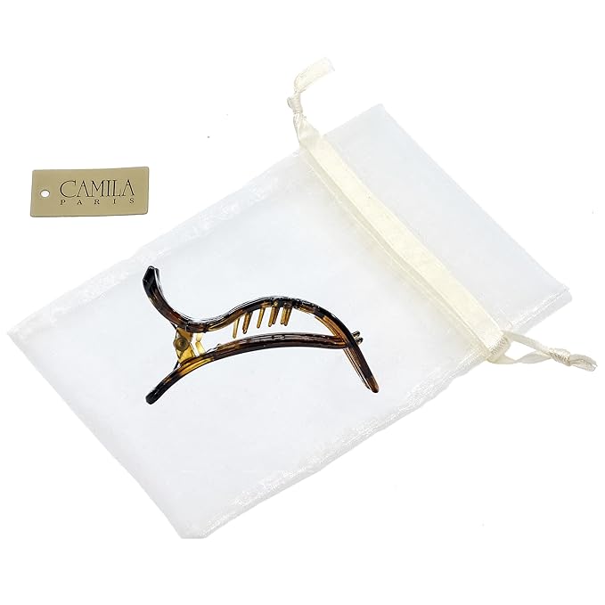 Camila Paris NV73 2PK French Hair Clip for Women, Hair Side Clips, 3 inch Girls Hair Claw Clips Jaw Fashion Durable Styling Hair Accessories for Women, Strong Hold No Slip Grip, Made in France