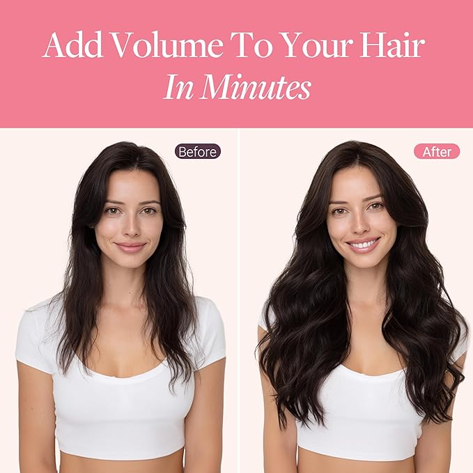 GOO GOO Clip in Hair Extensions Real Human Hair, Remy Human Hair Extensions Clip ins for Women, Natural Human Hair, 20inch 120g 7 Pcs, #33B Dark Auburn Copper