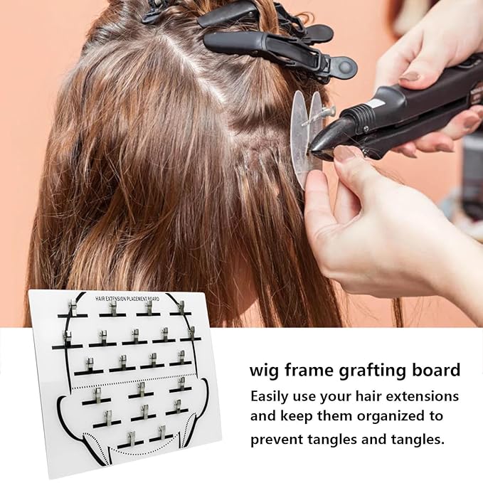 Extension Holder - Styling Extension Holder, Acrylic Hair Separator, Hair Extension Holder Board | Hair Tinsel Organizer, Home And Salon Wig Grafting Plate With Clip For Hairpieces Sectioning Display