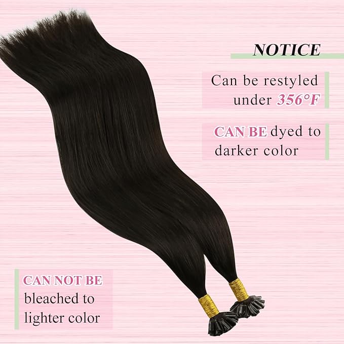 YoungSee U Tip Hair Extensions Human Hair Brown K Tip Hair Extensions Real Human Hair for Women 20In 1G/S 50G
