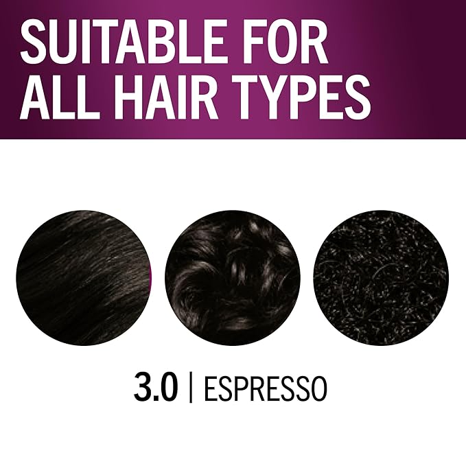 Schwarzkopf Keratin Permanent Hair Dye Cream, 3.0 Espresso, Professional Quality Color for Up to 100% Gray Coverage, Bond Enforcing System