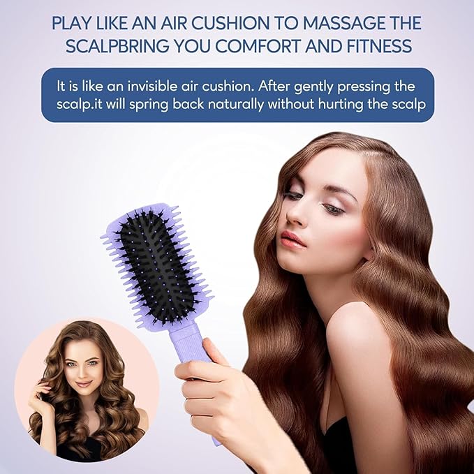Curly Hair Brush 2 Pack, Volume Curl Defining Brush for Effortlessly Detangling Shaping and Styling Women's Curls, Reduce Pulling