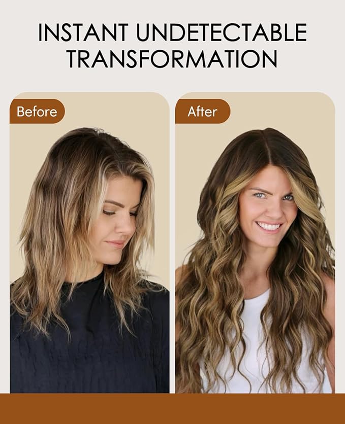 VINBAO Invisi Edge Tape in Extensions Balayage Dark Brown Mixed Caramel Blonde 20pcs 40g Injection Tape-ins Hair Extensions Rallonge Cheveux Humain 14inch #4/27/4