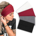 DRESHOW Wide Headbands for Women Elastic Turban Hair Bands Boho Head Bands for Women's Hair Non-Slip Yoga Workout Hairband Girls Accessories 4 Pack