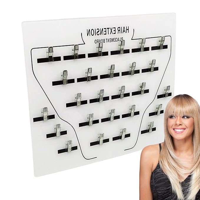 Extension Holder - Acrylic Hair Extension Organizer, Styling Hair Separator Board | Hair Tinsel Storage Plate with Clip for Wig Grafting, Sectioning, and Display for Home & Salon Use