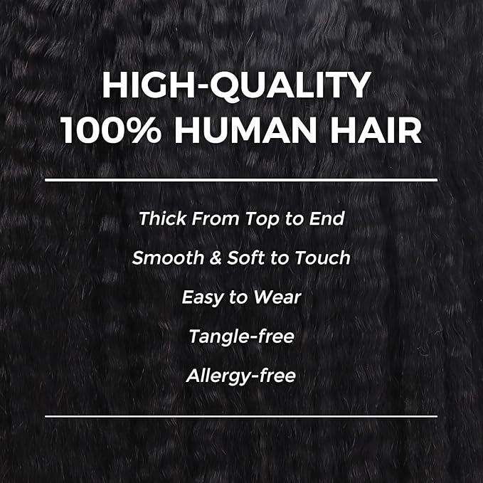 Lashey Seamless Clip in Hair Extensions Human Hair 130g 9pcs #1 Jet Black 16 Inch Kinky Straight Clip in Hair Extensions Real Human Hair with Flat PU Invisi Edge Full Pack