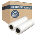 Headrest Rolls, 25-Pack - 8.5" x 225' - Premium Smooth 16 Pound Paper - Disposable Face Cradle Surface Spool for Medical, Exam and Chiropractic Tables