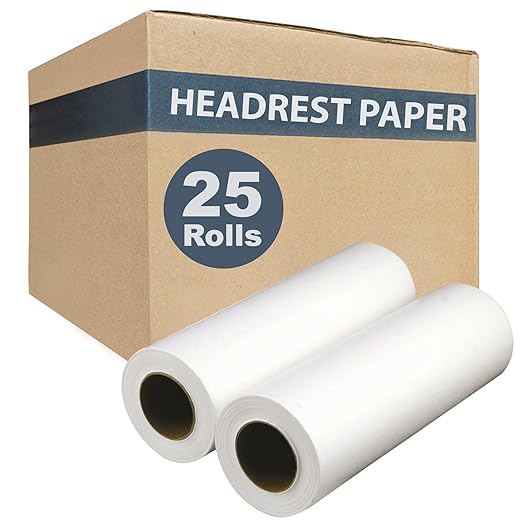 Headrest Paper Rolls – 25-Pack | 8.5" x 225' | Smooth 13 lb Disposable Paper for Medical, Exam & Chiropractic Tables