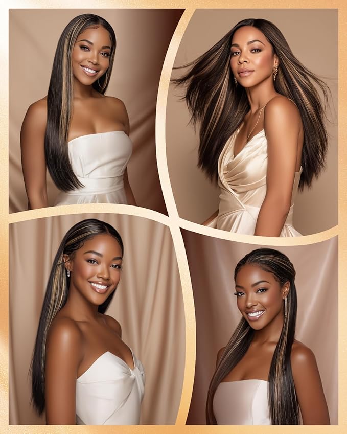 Arabella 13x6 Balayage Wig Human Hair Glueless Wigs Human Hair Pre Plucked Pre Cut 13x6 Ear to Ear Full HD Lace Front Wigs 210% Density 1B/27 Straight Wig Drawstring Wig Human Hair 20 Inch