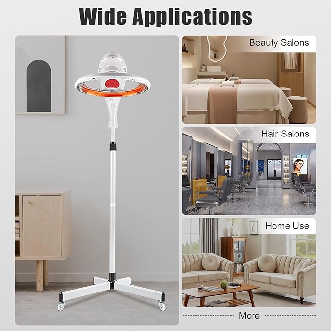Multifunctional Portable Hooded Dryer, 3-in-1 Orbital Rotary Hair Processor, Adjustable Mobile Hair Steamer, Vertical Professional Styling Infrared Hair Dryer, for Salon Home Use, 950W