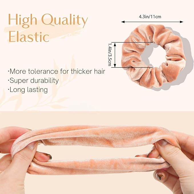 Whaline 12 Pack Hair Scrunchies Premium Velvet Scrunchy Elastic Hair Bands for Girls, Women Hair Accessories (12 Colors)
