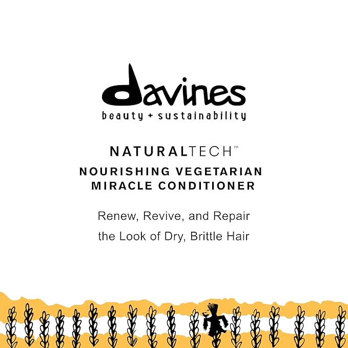 Davines Naturaltech NOURISHING Vegetarian Miracle Conditioner, Moisturize And Hydrate Brittle And Unstructured Hair, Add Softeness While Brightening, 8.84 oz.