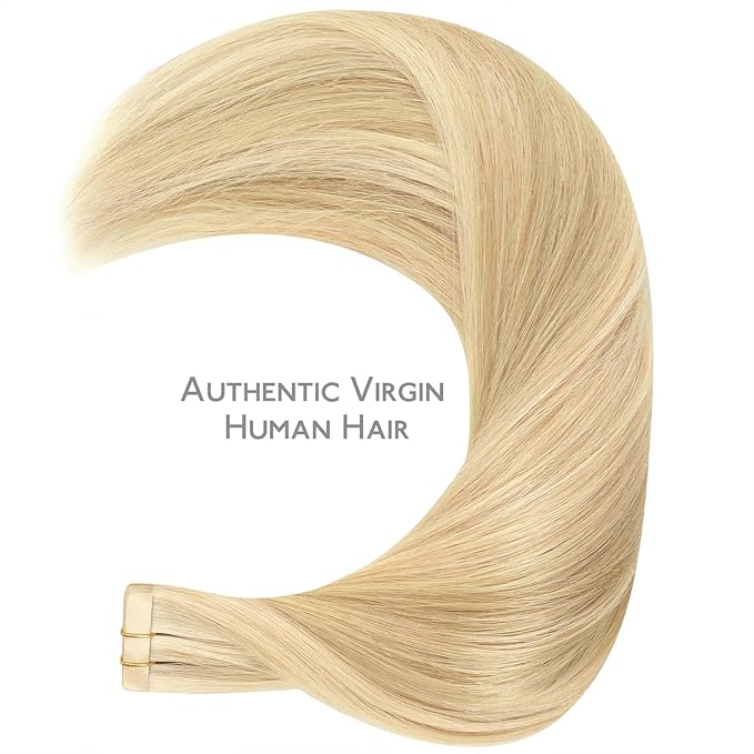 WENNALIFE Tape in Hair Extensions Human Hair Tape in Extensions, 10pcs 20g 10 inch Remy Invisible Tape Ins