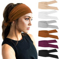 DRESHOW 6 PCS Adjustable Headbands for Women Knotted Headbands Elastic Non-Slip Fashion Hair Bands for Workout Sports Running Yoga